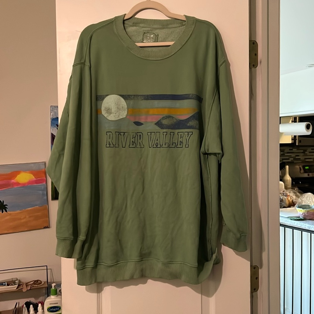 Aerie green graphic sweatshirt size xl
